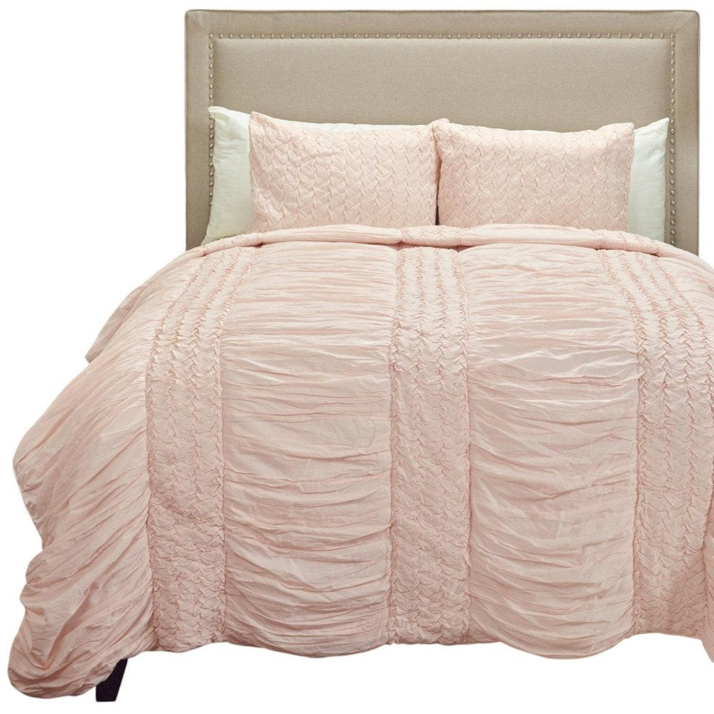 Pink Geometric Twin Quilt