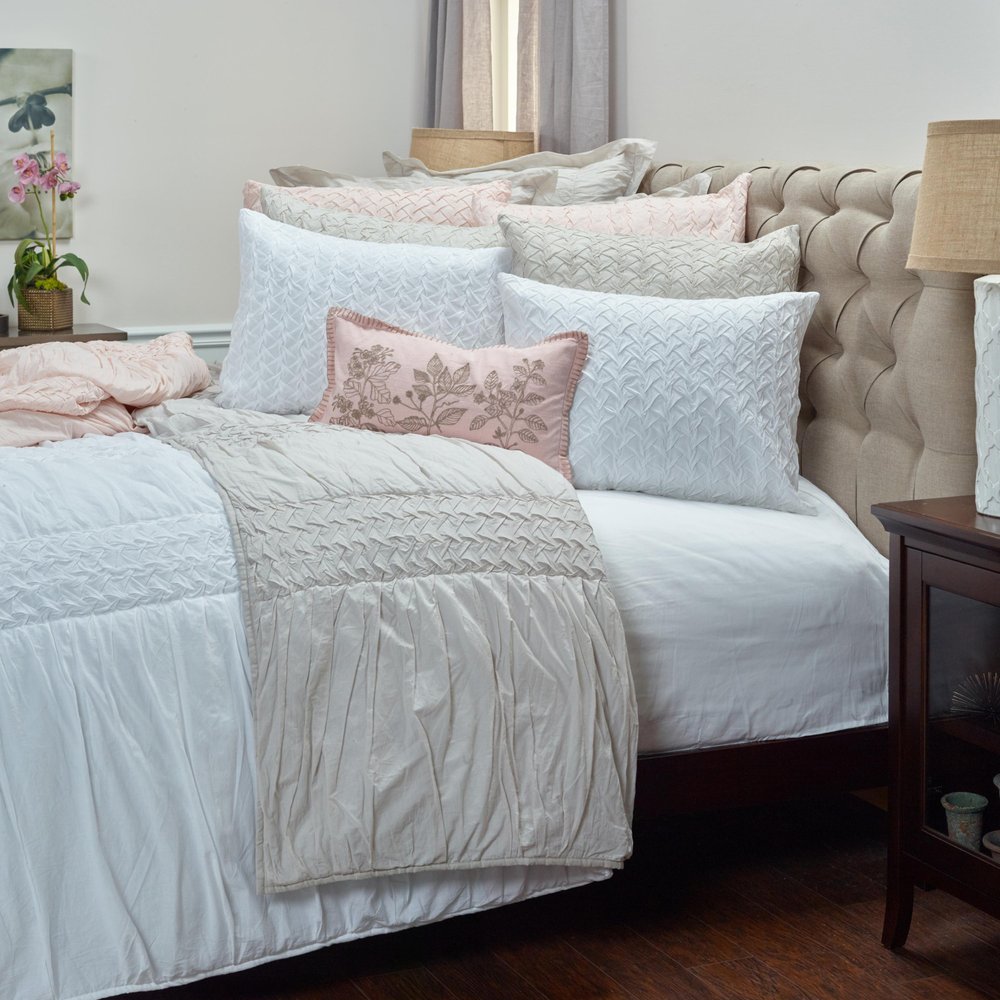 White Geometric Queen Quilt