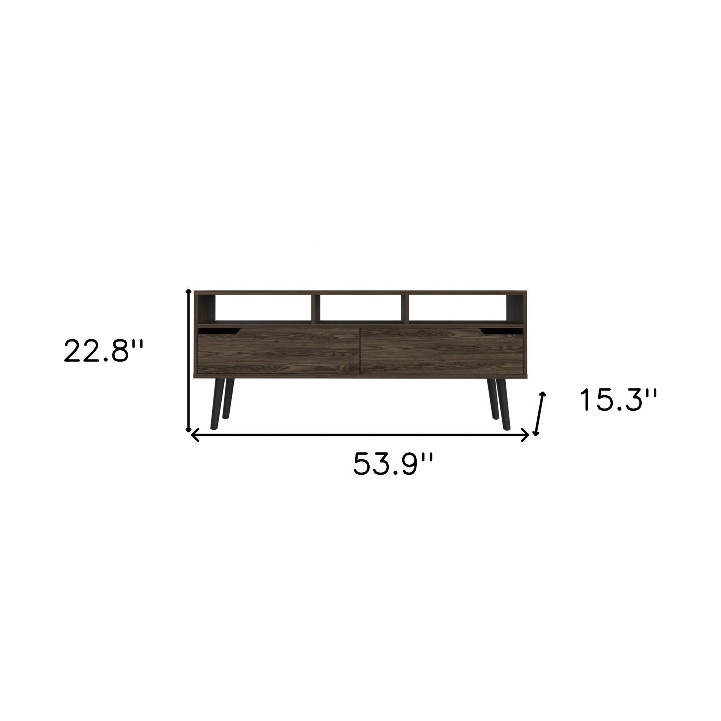 54" Dark Walnut Brown TV Stand