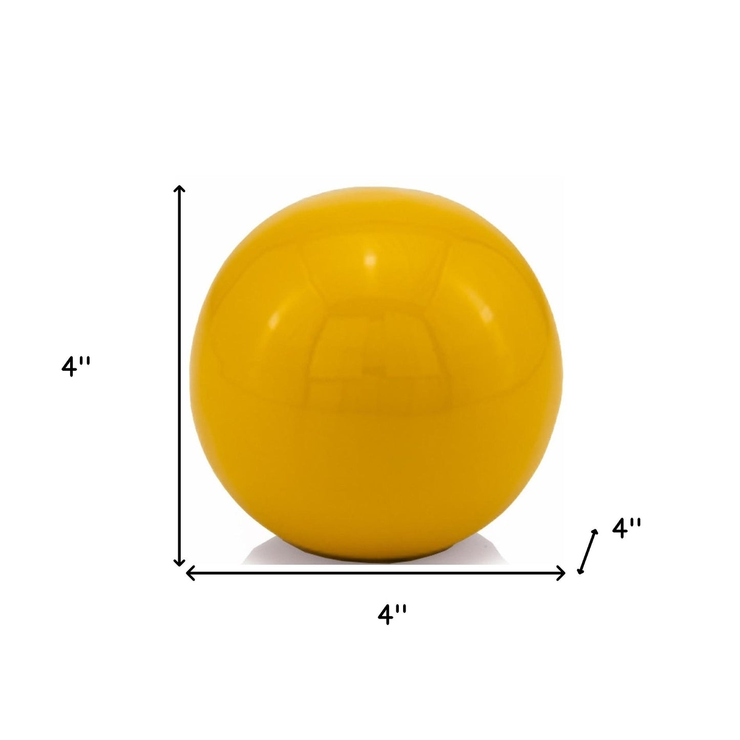 4" Yellow Metal Decorative Orb