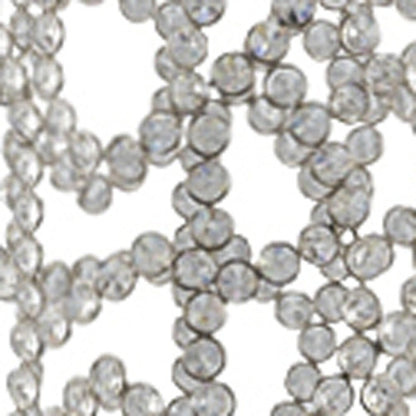 47" Silver Oval Crystal Glass Floor Vase With Faux Crystals