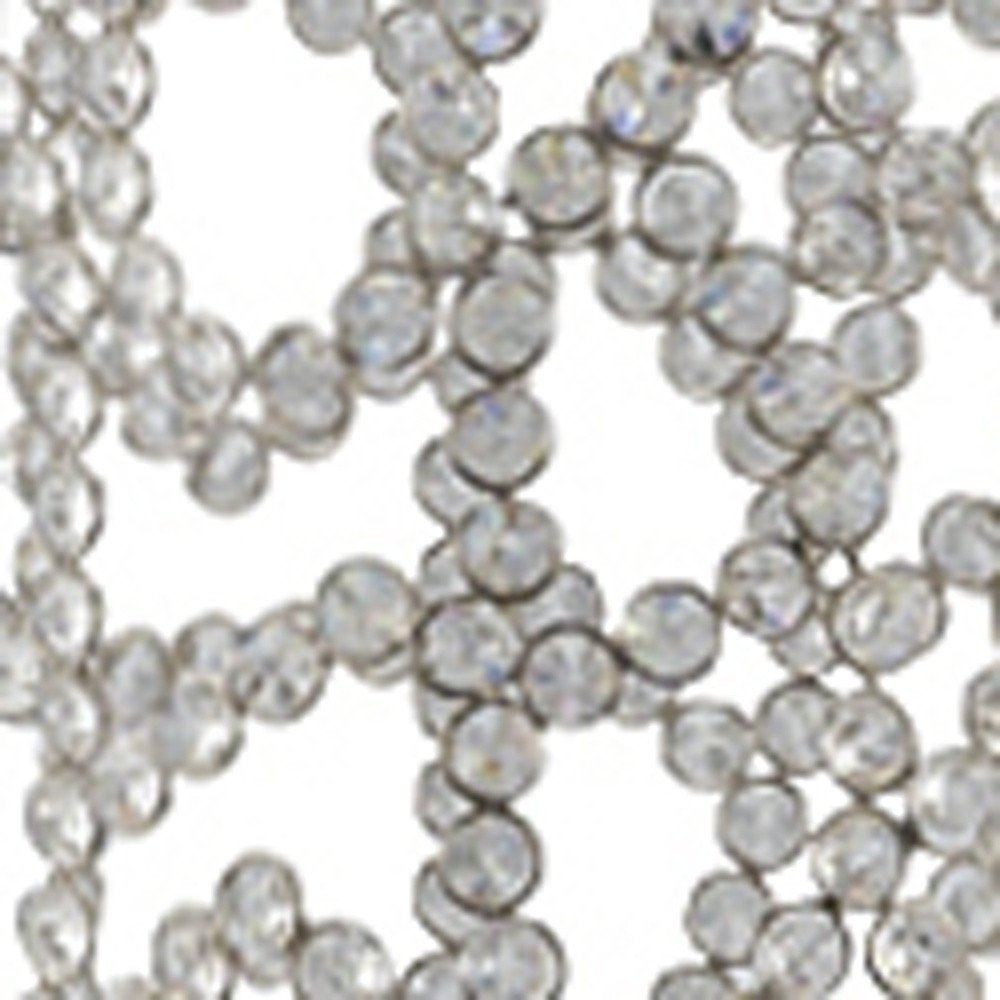 47" Silver Oval Crystal Glass Floor Vase With Faux Crystals