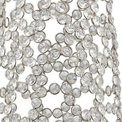 40" Silver Oval Crystal Glass Floor Vase With Faux Crystals