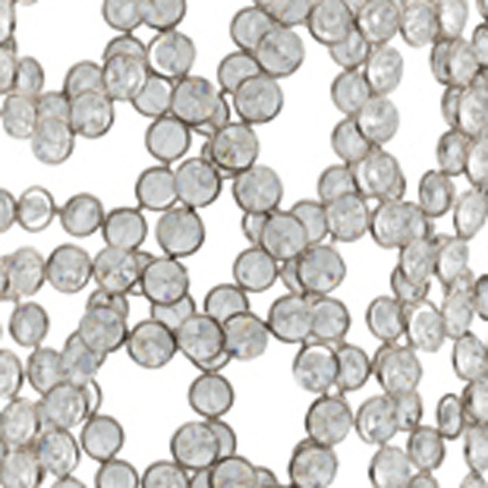 32" Silver Cylinder Crystal Glass Floor Vase With Faux Crystals