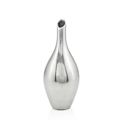 16" Silver Bud Aluminum Table Vase