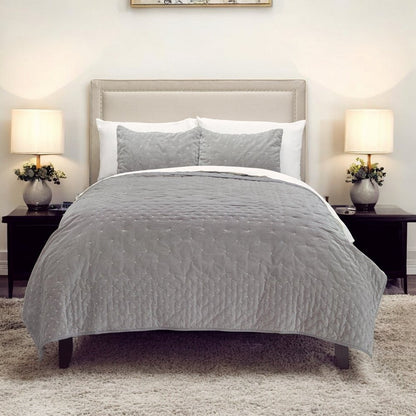 Gray Polka Dots King Quilt