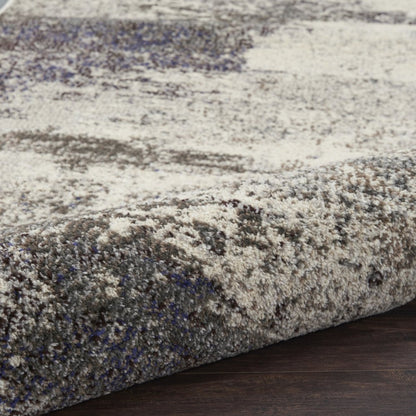 3' X 5' Ivory And Grey Abstract Power Loom Non Skid Area Rug
