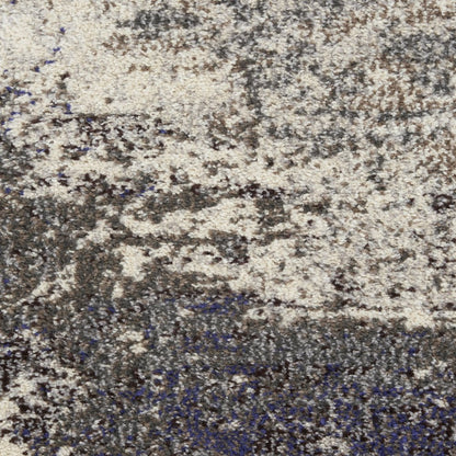 5' X 7' Ivory And Grey Abstract Power Loom Non Skid Area Rug