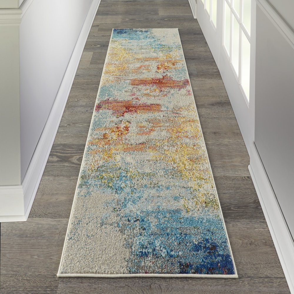 2' X 6' Sealife Abstract Power Loom Non Skid Runner Rug