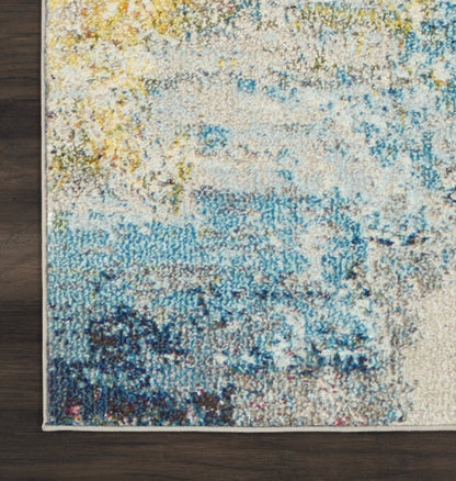 2' X 4' Sealife Abstract Power Loom Non Skid Area Rug