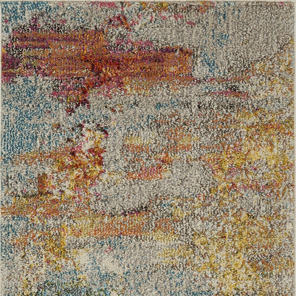 2' X 4' Sealife Abstract Power Loom Non Skid Area Rug