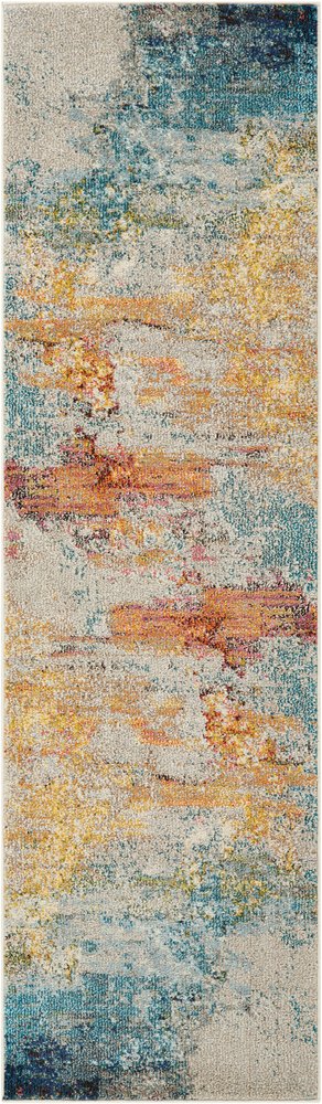 2' X 8' Sealife Abstract Power Loom Non Skid Runner Rug