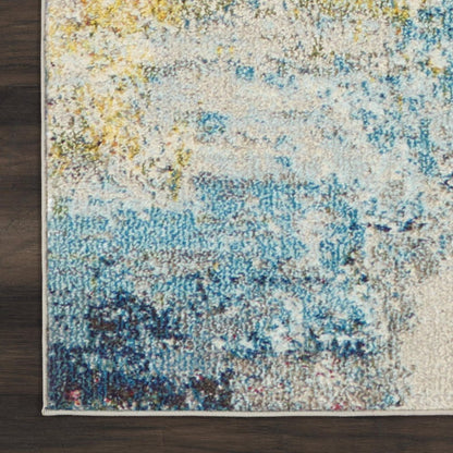 2' X 8' Sealife Abstract Power Loom Non Skid Runner Rug