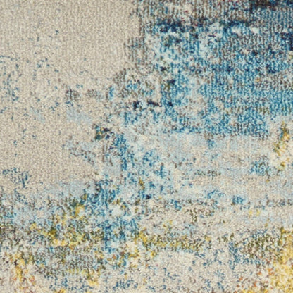 2' X 8' Sealife Abstract Power Loom Non Skid Runner Rug
