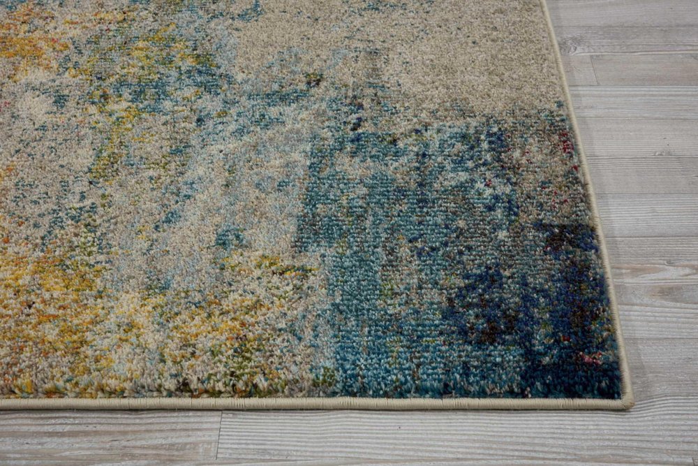 2' X 8' Sealife Abstract Power Loom Non Skid Runner Rug