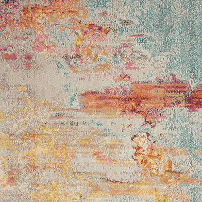 3' X 5' Sealife Abstract Power Loom Non Skid Area Rug