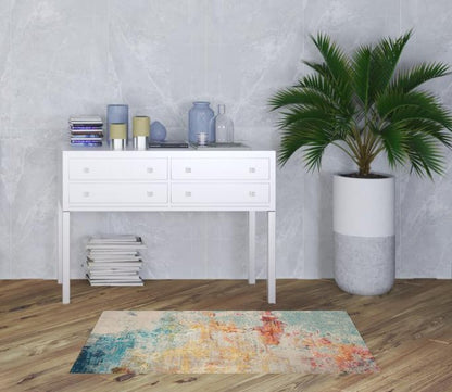 3' X 5' Sealife Abstract Power Loom Non Skid Area Rug