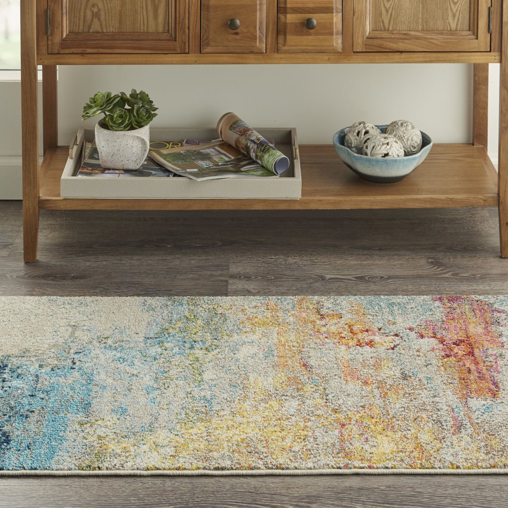 3' X 5' Sealife Abstract Power Loom Non Skid Area Rug
