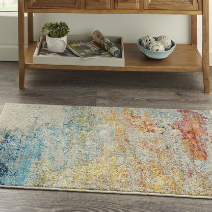3' X 5' Sealife Abstract Power Loom Non Skid Area Rug