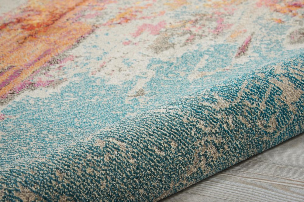 4' X 6' Sealife Abstract Power Loom Non Skid Area Rug