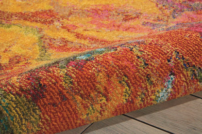 5' X 7' Cayenne Abstract Power Loom Non Skid Area Rug
