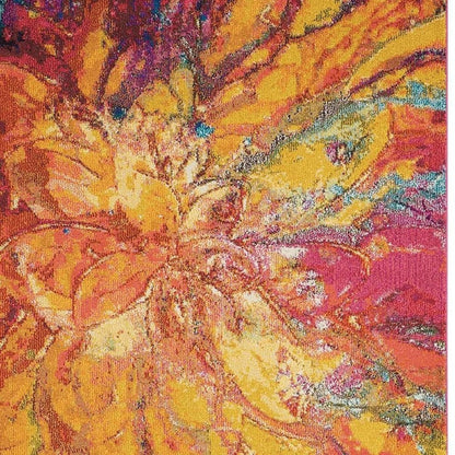 5' X 7' Cayenne Abstract Power Loom Non Skid Area Rug