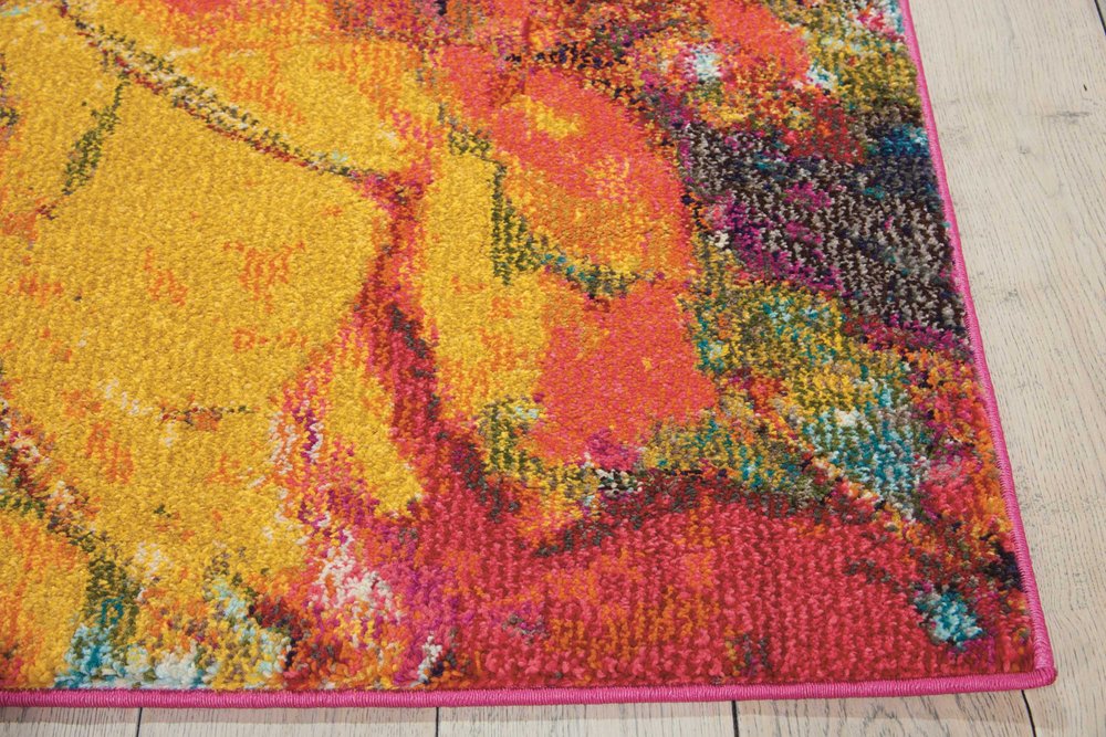 5' X 7' Cayenne Abstract Power Loom Non Skid Area Rug