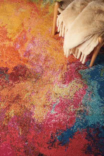 4' X 6' Palette Abstract Power Loom Non Skid Area Rug
