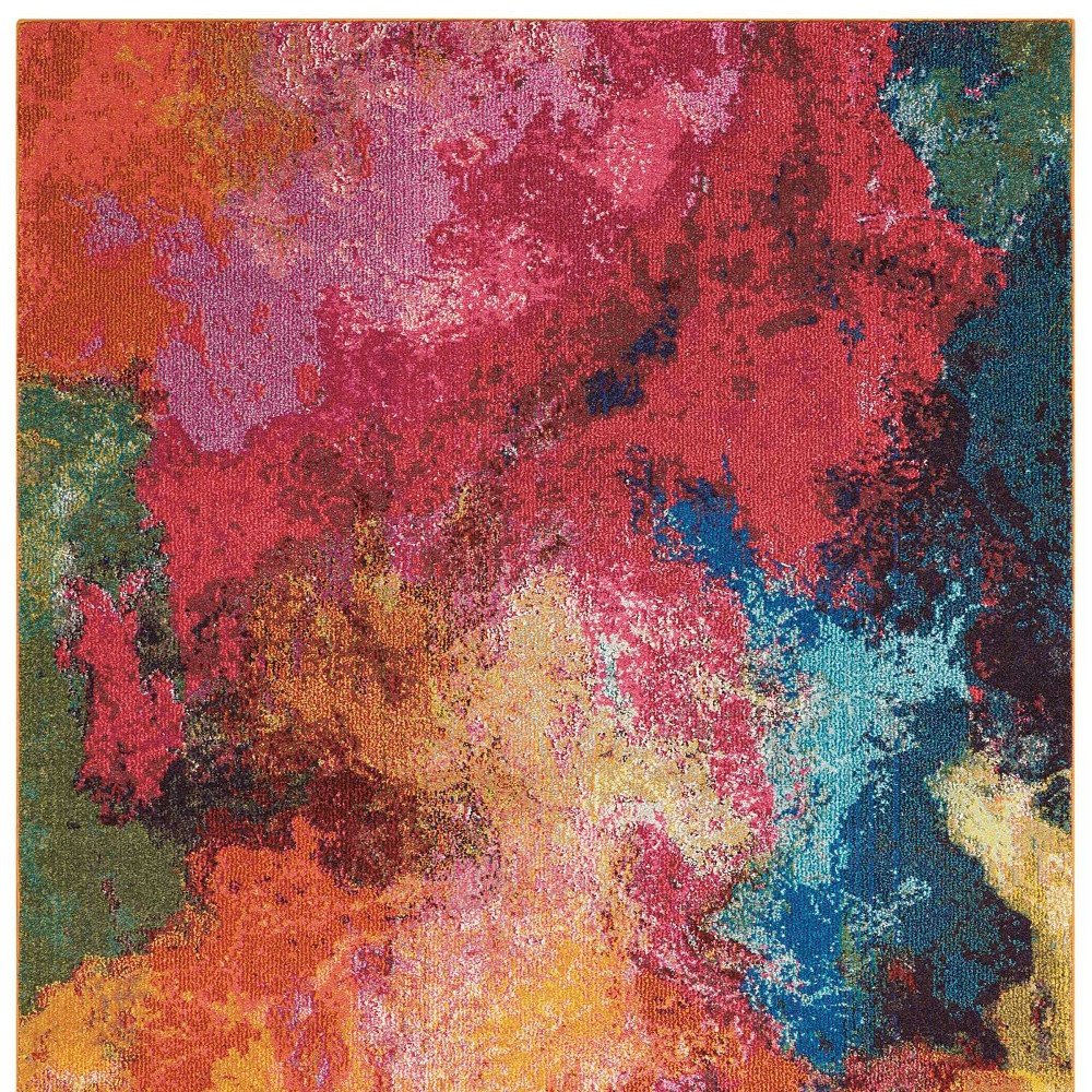 4' X 6' Palette Abstract Power Loom Non Skid Area Rug