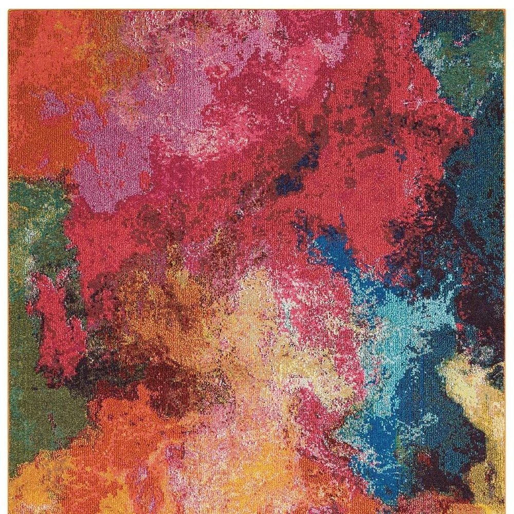 5' X 7' Palette Abstract Power Loom Non Skid Area Rug