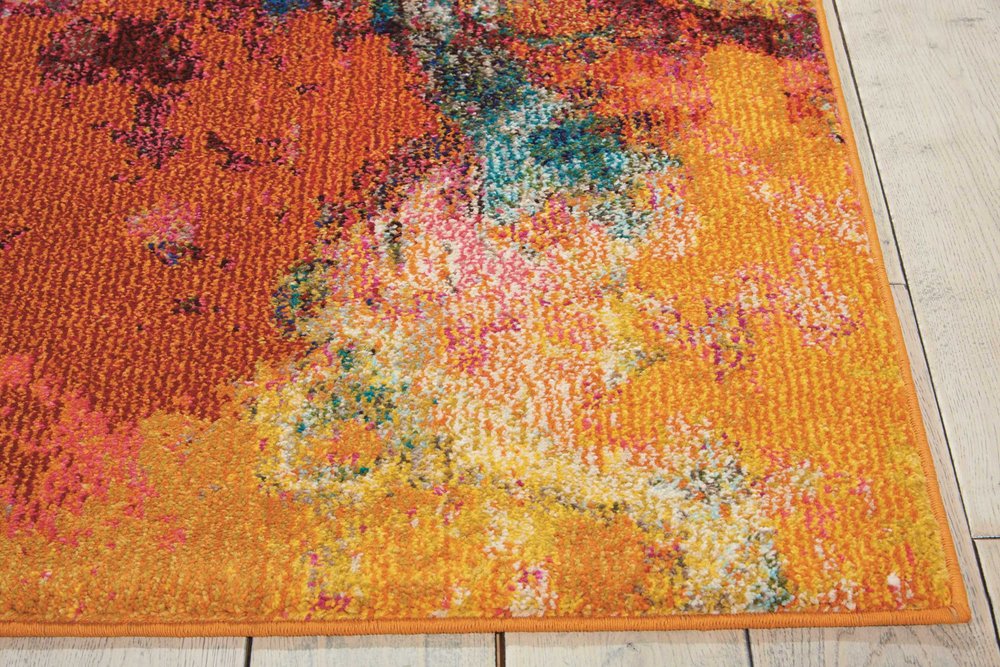 5' X 7' Palette Abstract Power Loom Non Skid Area Rug