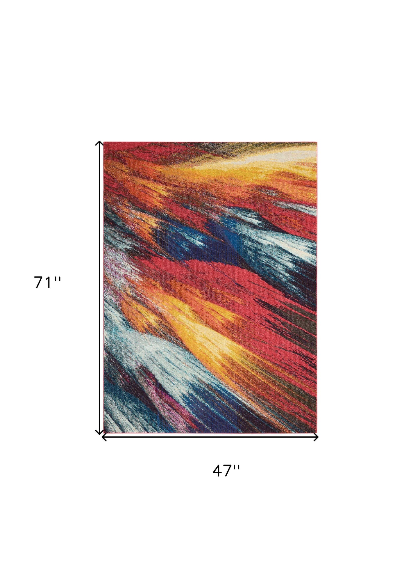 4' X 6' Burst Abstract Power Loom Non Skid Area Rug