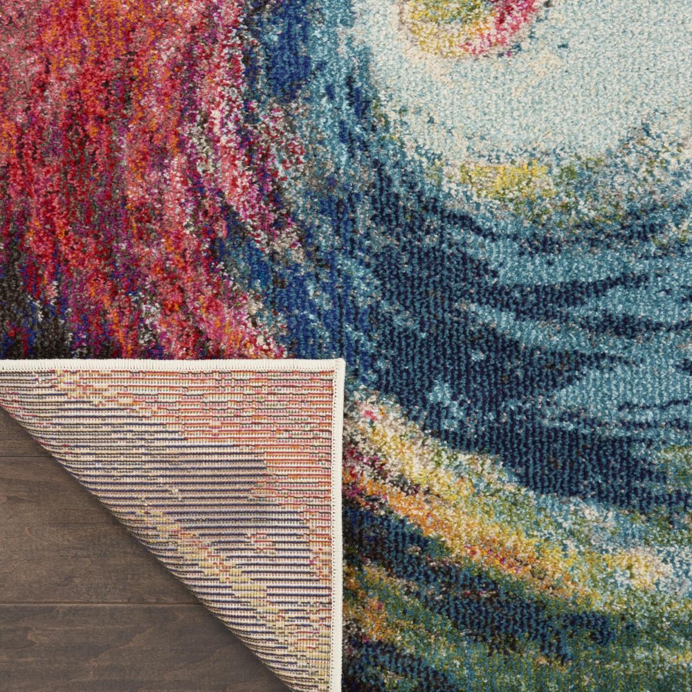 2' X 6' Wave Abstract Power Loom Non Skid Runner Rug