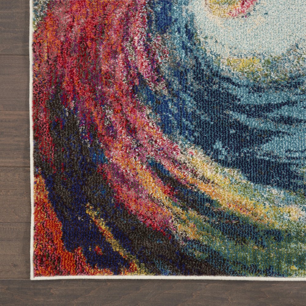 3' X 5' Wave Abstract Power Loom Non Skid Area Rug