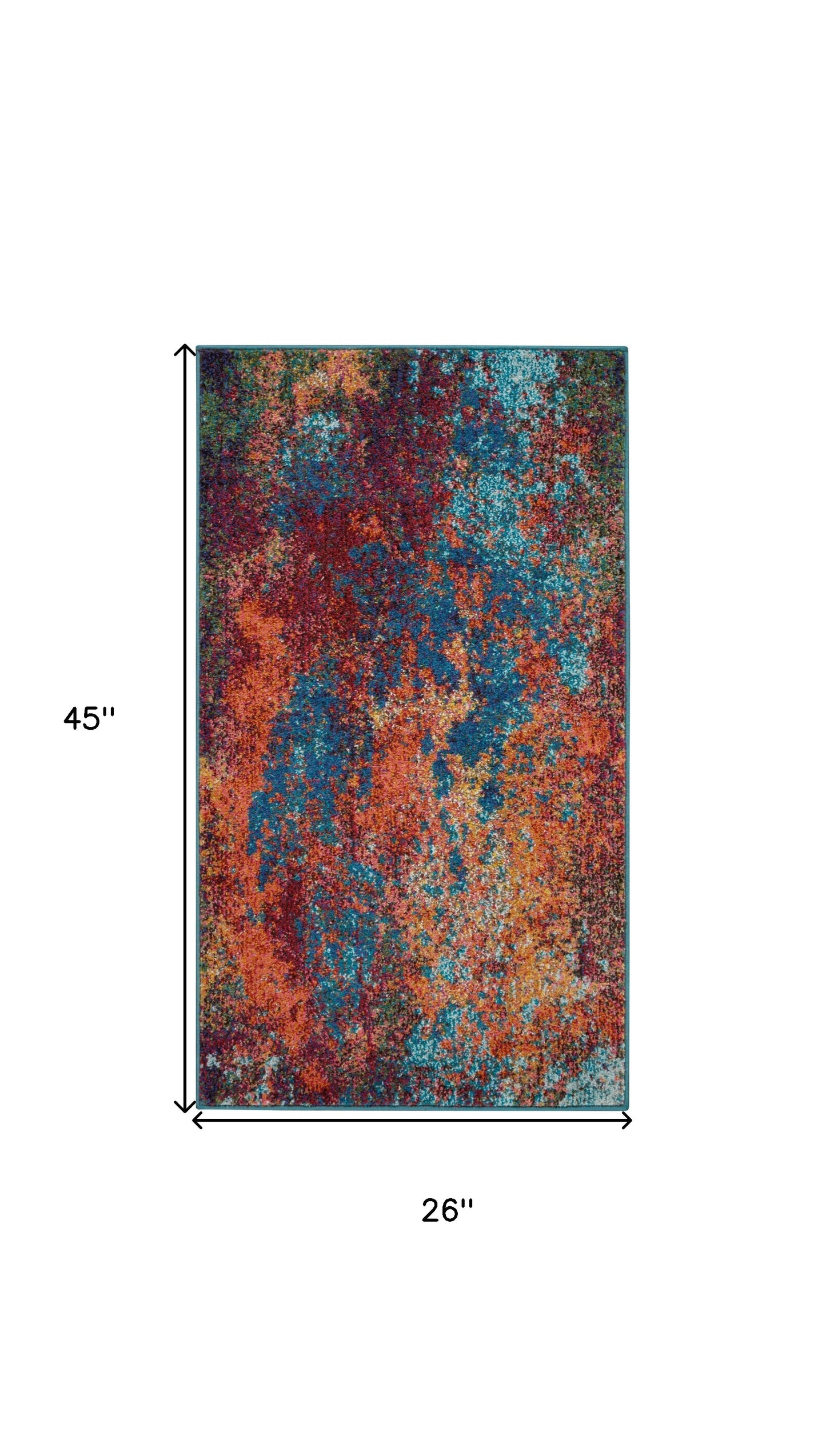 2' X 4' Atlantic Abstract Power Loom Non Skid Area Rug