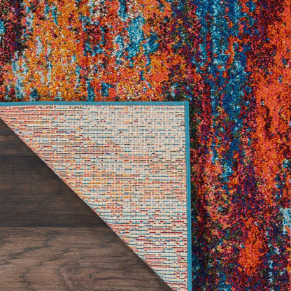 2' X 4' Atlantic Abstract Power Loom Non Skid Area Rug