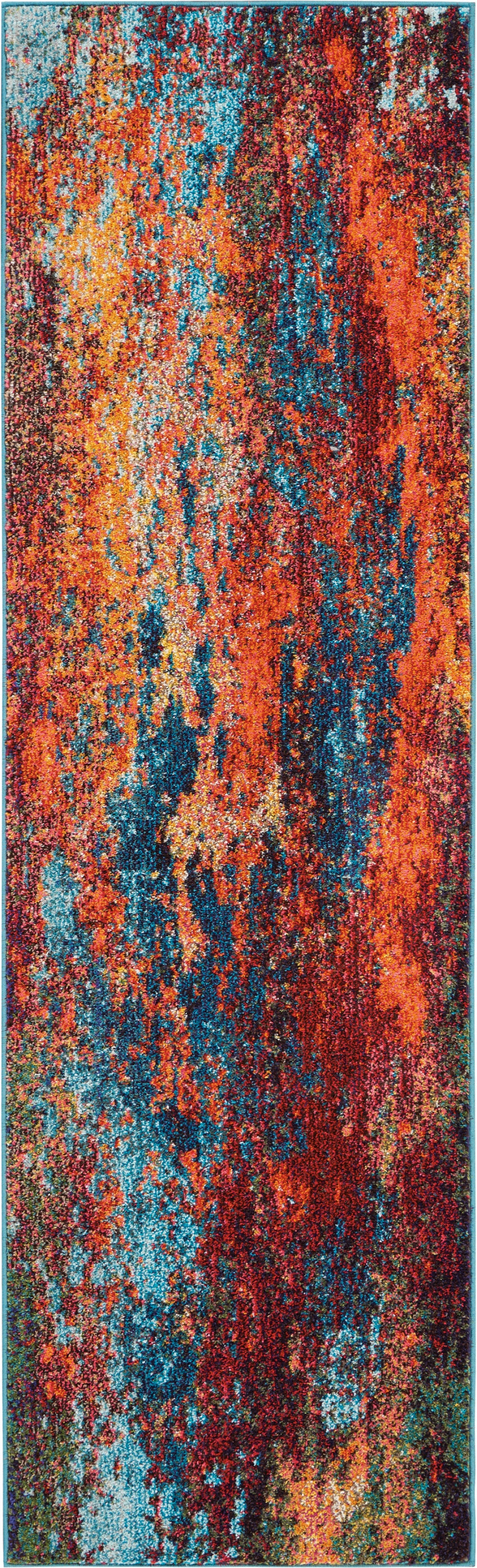 2' X 8' Atlantic Abstract Power Loom Non Skid Runner Rug