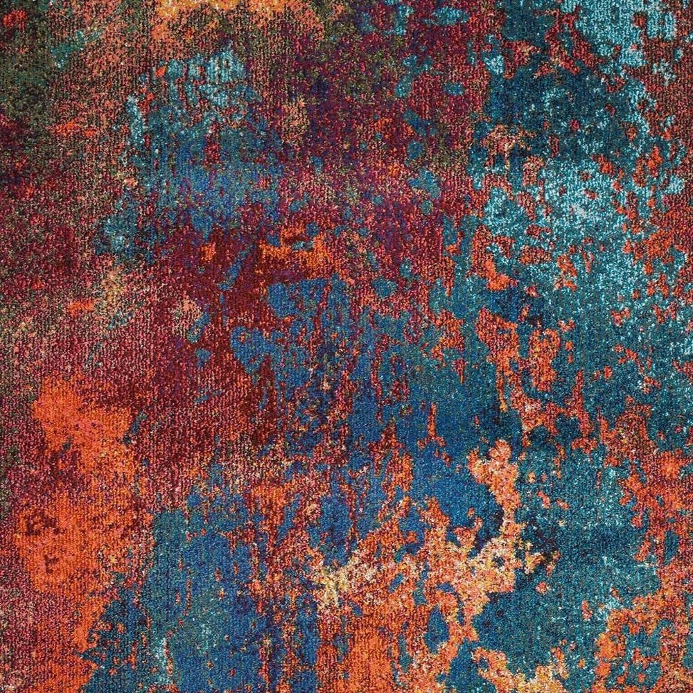 4' X 6' Atlantic Abstract Power Loom Non Skid Area Rug