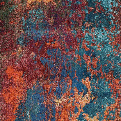 4' X 6' Atlantic Abstract Power Loom Non Skid Area Rug