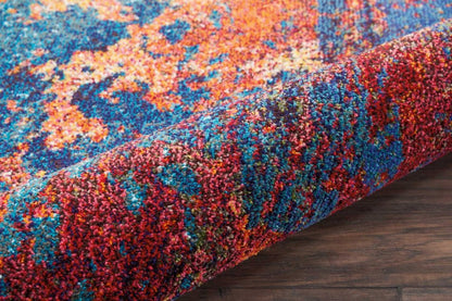 5' X 5' Atlantic Round Abstract Power Loom Non Skid Area Rug