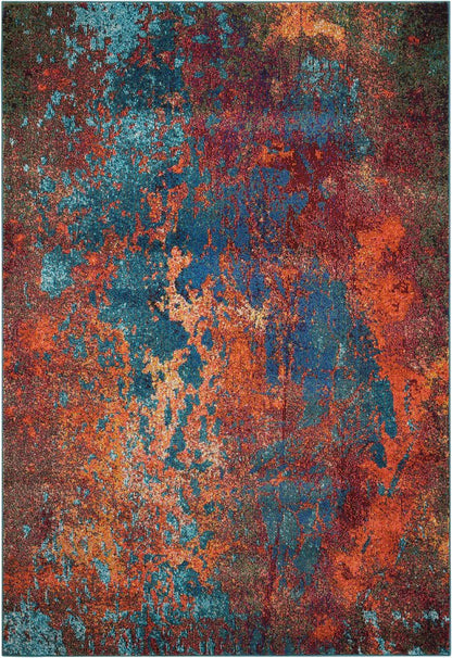 5' X 7' Atlantic Abstract Non Skid Area Rug
