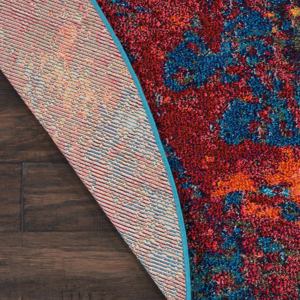 8' X 8' Atlantic Round Abstract Power Loom Non Skid Area Rug