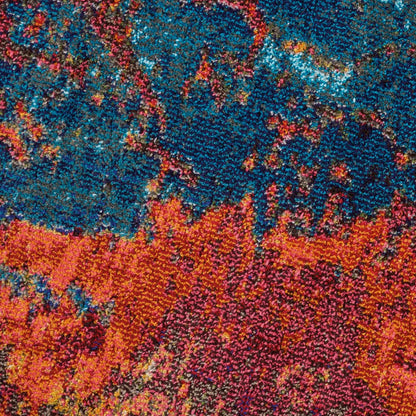 8' X 8' Atlantic Round Abstract Power Loom Non Skid Area Rug