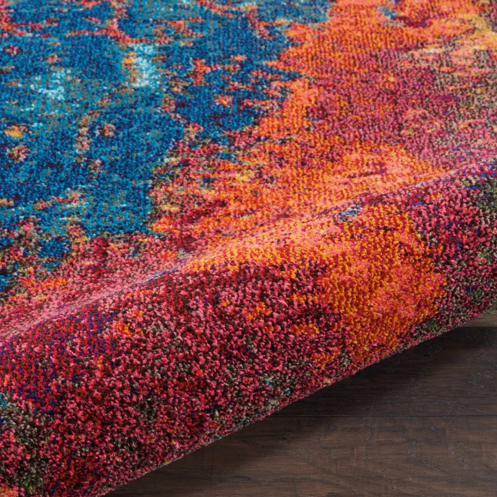 8' X 8' Atlantic Round Abstract Power Loom Non Skid Area Rug