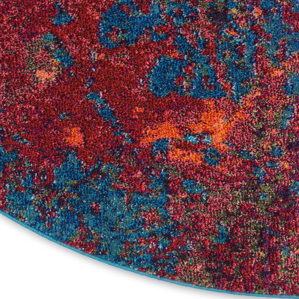 8' X 8' Atlantic Round Abstract Power Loom Non Skid Area Rug