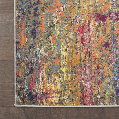 2' X 4' Sunset Abstract Power Loom Non Skid Area Rug
