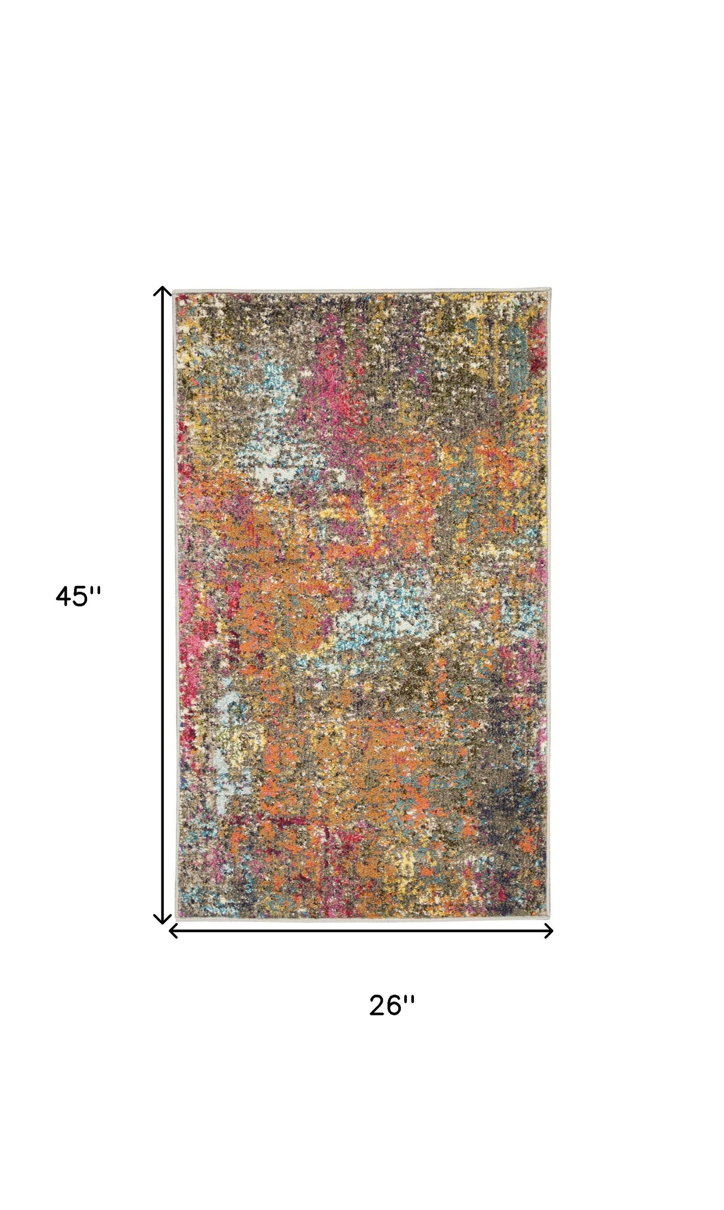 2' X 4' Sunset Abstract Power Loom Non Skid Area Rug