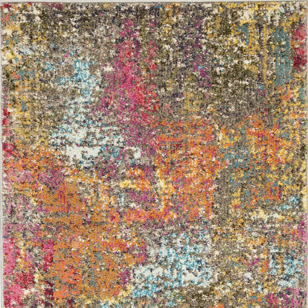 2' X 4' Sunset Abstract Power Loom Non Skid Area Rug