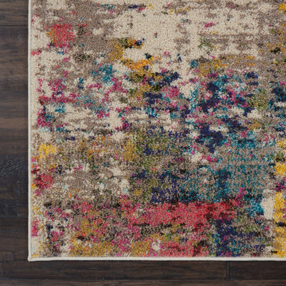 4' X 6' Sunset Abstract Power Loom Non Skid Area Rug