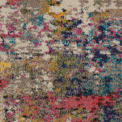 4' X 6' Sunset Abstract Power Loom Non Skid Area Rug